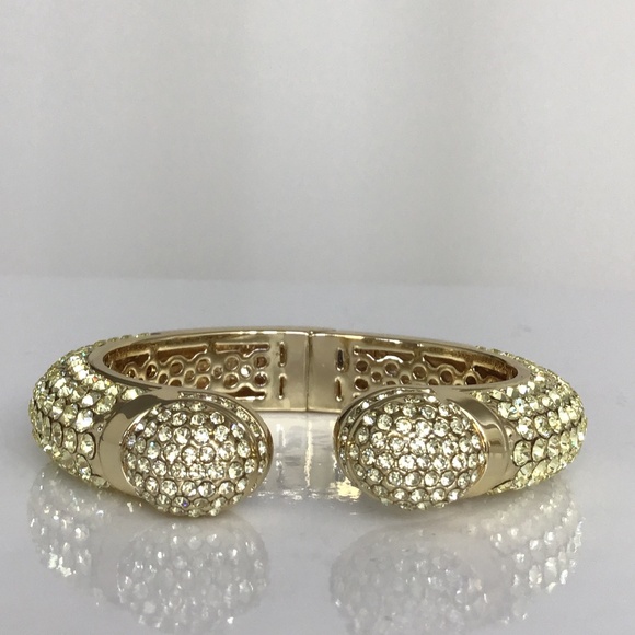 Fabulous Joan Boyce pave hinged cuff bracelet in golden yellow shade (S/M) - Picture 9 of 9